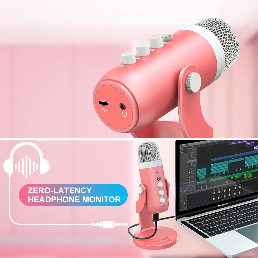 Haomuren-Microphone à condensa - Pc Gaming Pink avis et prix